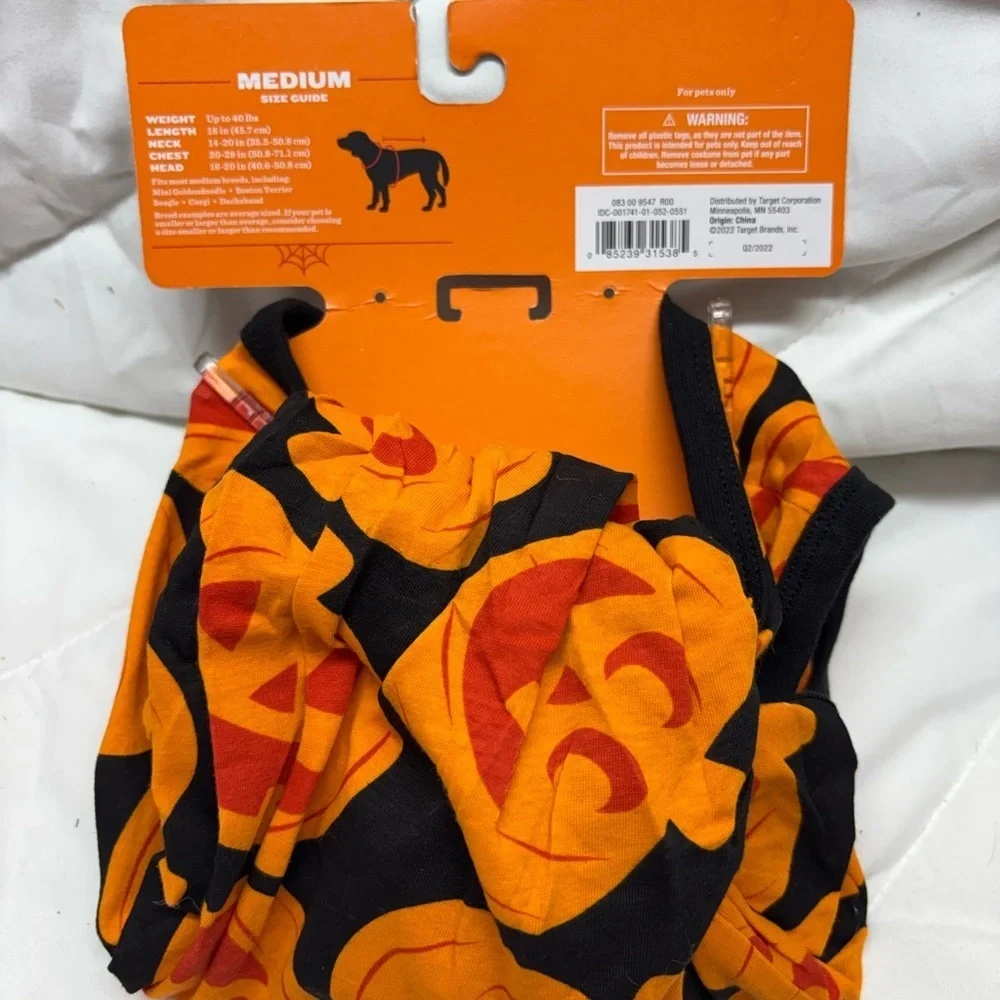 Hyde Eek! Dog Halloween Pumpkin Pet Pajamas Black and Orange- size medium 40lbs